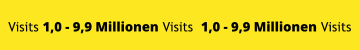 Visits 1,0 - 9,9 Millionen Visits  1,0 - 9,9 Millionen Visits